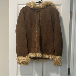 Leather brown jacket